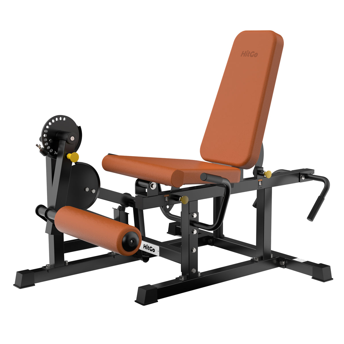 Leg Extension and Curl Machine, 2-in-1 Seated Leg Extension & Lying Hamstring Curl Bench, 1:1 Cable System, 300 LBS Plate Loaded for 1" & 2" Plates