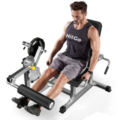 Leg Extension and Curl Machine, 2-in-1 Seated Leg Extension & Lying Hamstring Curl Bench, 1:1 Cable System, 300 LBS Plate Loaded for 1" & 2" Plates